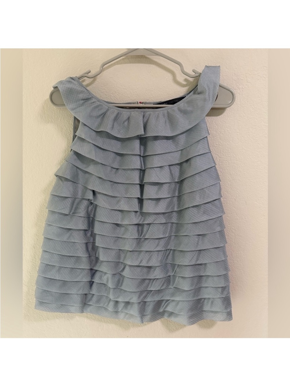 Marc Jacobs Light Blue Ruffled Layered Sleeveless Blouse